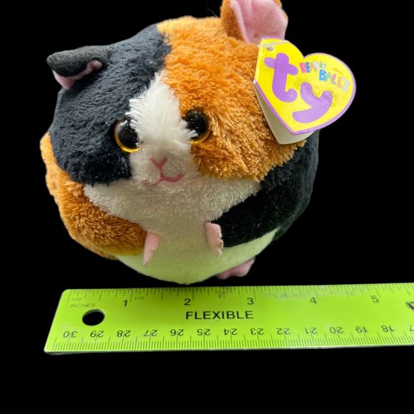 TY Beanie Ballz Collection Speedy Guinea Pig Hamster Stuffed Animal Plush Calico - Picture 9 of 10